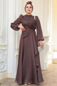 Modest Brown Bridal Dress 51641KH - 4