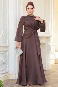 Modest Brown Bridal Dress 51641KH - 2