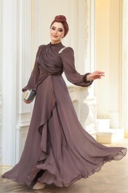 Modest Brown Bridal Dress 51641KH - 6