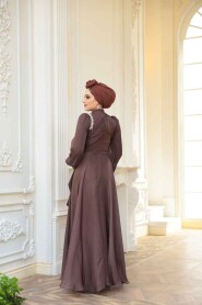 Modest Brown Bridal Dress 51641KH - 7