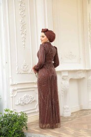 Modest Brown Bridal Gown 51351KH - 4