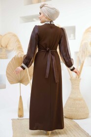 Modest Brown Bridesmaid Dress 4576KH - 4