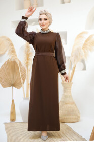 Modest Brown Bridesmaid Dress 4576KH - 2