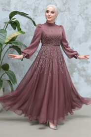 Modest Brown Bridesmaid Dress 4953KH - 2