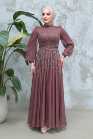 Modest Brown Bridesmaid Dress 4953KH - 3