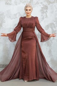 Modest Brown Bridesmaid Dress 4986KH 