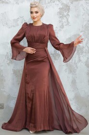 Modest Brown Bridesmaid Dress 4986KH - 2