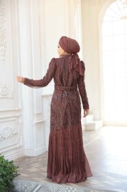 Modest Brown Bridesmaid Dress 51621KH - 5