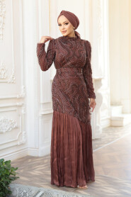 Modest Brown Bridesmaid Dress 51621KH - 1
