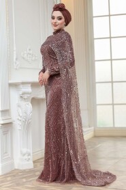 Modest Brown Bridesmaid Dress 51841KH - 2
