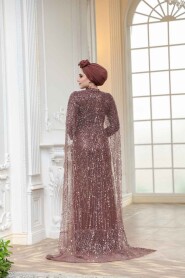 Modest Brown Bridesmaid Dress 51841KH - 5