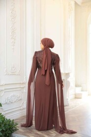 Modest Brown Bridesmaid Dress 52592KH - 8