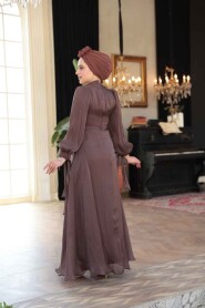 Modest Brown Bridesmaid Gown 52223KH - 5