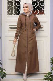 Modest Brown Coat 62091KH - 1