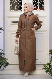 Modest Brown Coat 62091KH - 2