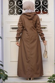 Modest Brown Coat 62091KH - 3