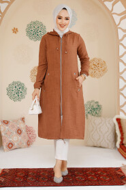 Modest Brown Coat 70792KH 