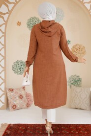 Modest Brown Coat 70792KH - 3