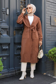 Modest Brown Coat 72112KH - 2