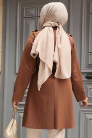 Modest Brown Coat 72131KH - 3