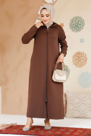 Modest Brown Coat 72231KH - 2