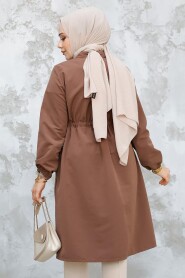 Modest Brown Coat 91781KH - 4