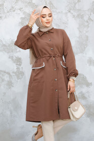 Modest Brown Coat 91781KH - 3