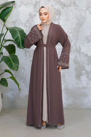 Modest Brown Dual Abaya Suit 29126KH - 2