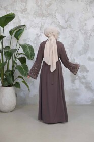 Modest Brown Dual Abaya Suit 29126KH - 3