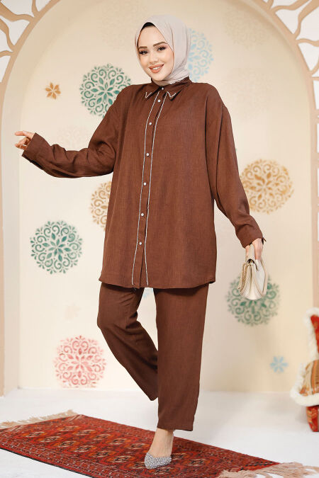 Modest Brown Dual Suit 28141KH - NEVA STYLE