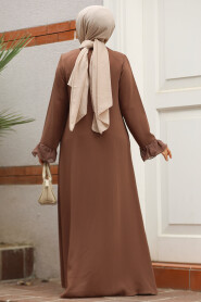Modest Brown Dubai Abaya 520090KH - 3