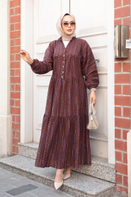 Modest Brown Eid Dress 103016KH - 2