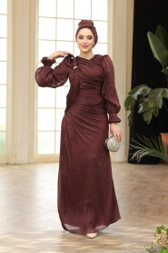 Modest Brown Engagement Dress 51512KH - 3