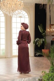 Modest Brown Engagement Dress 51512KH - 4