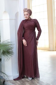 Modest Brown Engagement Dress 5296KH - 2