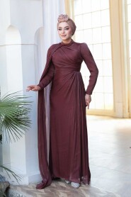 Modest Brown Engagement Dress 5296KH - 1