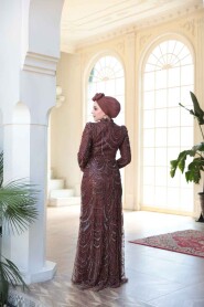 Modest Brown Evening Dress 51636KH - 6