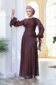 Modest Brown Evening Dress 53631KH - 2