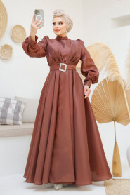 Modest Brown Evening Gown 45295KH - 2