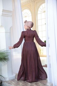 Modest Brown Evening Gown 52751KH - 5