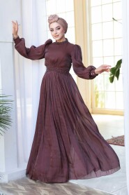 Modest Brown Evening Gown 52751KH - 2