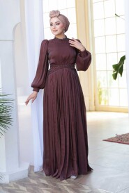 Modest Brown Evening Gown 52751KH - 3