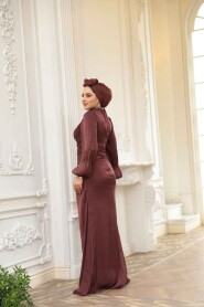 Modest Brown Evening Long Dress 50781KH - 3