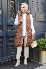 Modest Brown İnflatable Vest 80151KH - 3