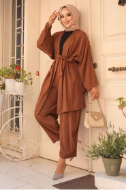 Modest Brown Kimono Dual Suit 12531KH - 1