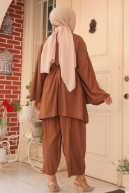 Modest Brown Kimono Dual Suit 12531KH - 4