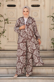 Modest Brown Kimono Dual Suit 12884KH - 1