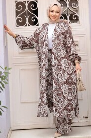 Modest Brown Kimono Dual Suit 12884KH - 3