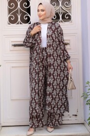 Modest Brown Kimono Dual Suit 12888KH - 2