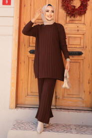 Modest Brown Knitwear Dual Suit 10202KH - 1